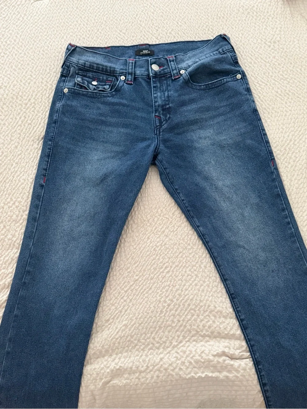 True Religion Indigo Blue Back-Pocket Flap Jeans